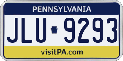 PA license plate JLU9293