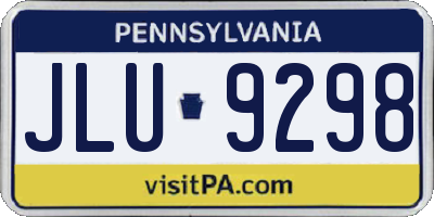 PA license plate JLU9298