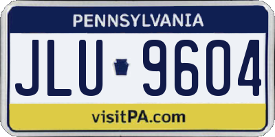 PA license plate JLU9604