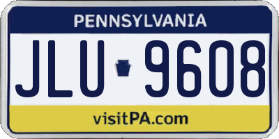 PA license plate JLU9608