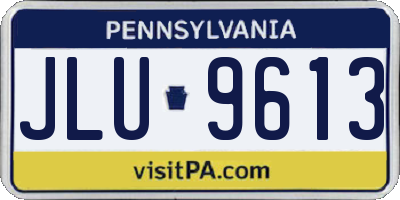 PA license plate JLU9613