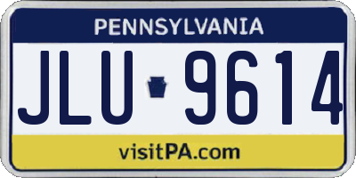PA license plate JLU9614