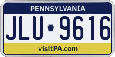 PA license plate JLU9616