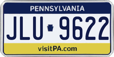 PA license plate JLU9622