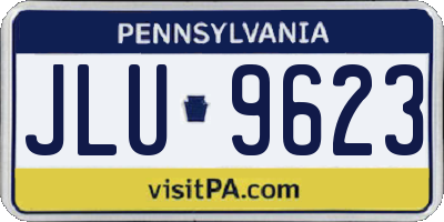 PA license plate JLU9623
