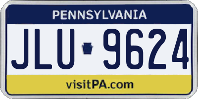 PA license plate JLU9624