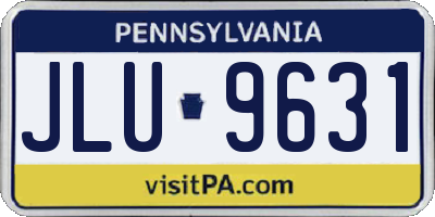 PA license plate JLU9631