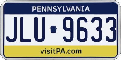 PA license plate JLU9633