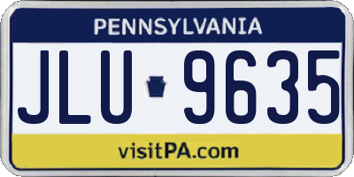 PA license plate JLU9635