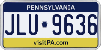 PA license plate JLU9636