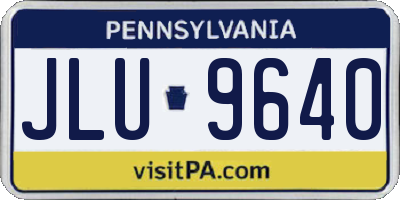 PA license plate JLU9640