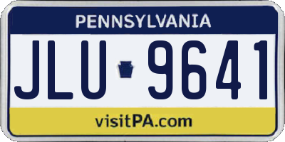 PA license plate JLU9641