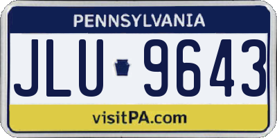 PA license plate JLU9643