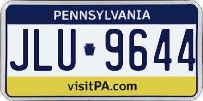PA license plate JLU9644