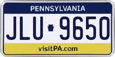 PA license plate JLU9650