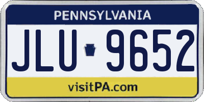PA license plate JLU9652