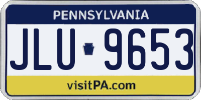 PA license plate JLU9653