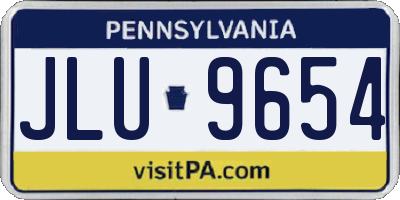 PA license plate JLU9654