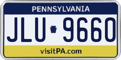 PA license plate JLU9660