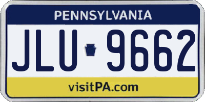 PA license plate JLU9662