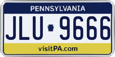 PA license plate JLU9666