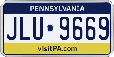 PA license plate JLU9669