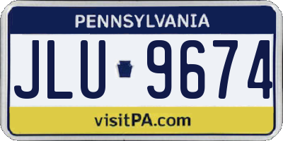 PA license plate JLU9674