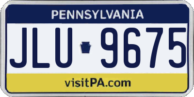 PA license plate JLU9675