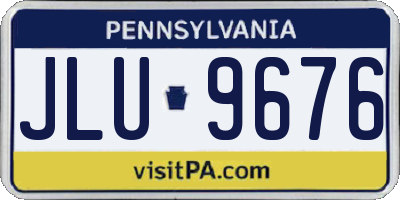 PA license plate JLU9676