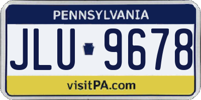 PA license plate JLU9678
