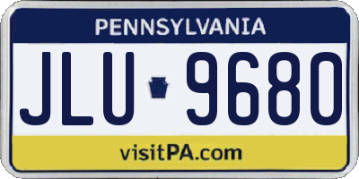 PA license plate JLU9680