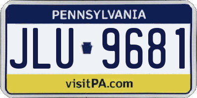 PA license plate JLU9681