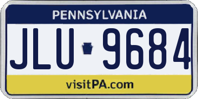 PA license plate JLU9684