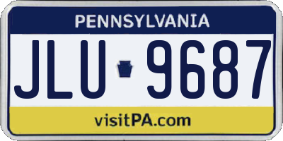 PA license plate JLU9687