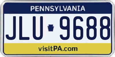 PA license plate JLU9688