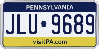 PA license plate JLU9689
