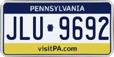 PA license plate JLU9692
