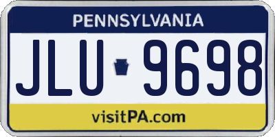 PA license plate JLU9698