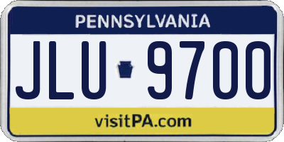 PA license plate JLU9700