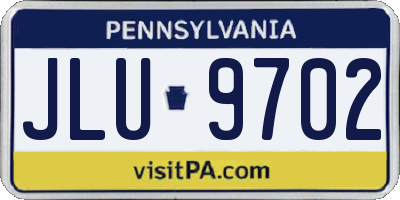 PA license plate JLU9702