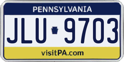 PA license plate JLU9703