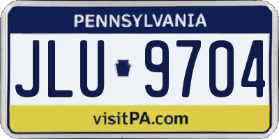 PA license plate JLU9704