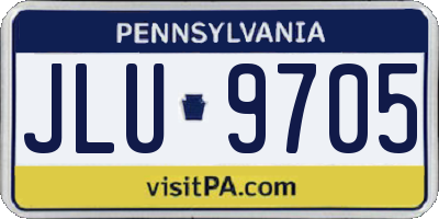PA license plate JLU9705