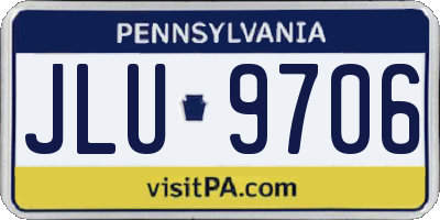 PA license plate JLU9706