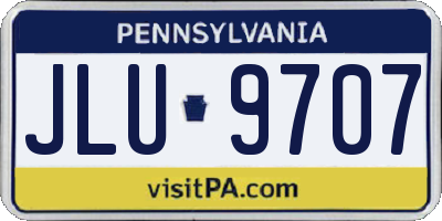 PA license plate JLU9707