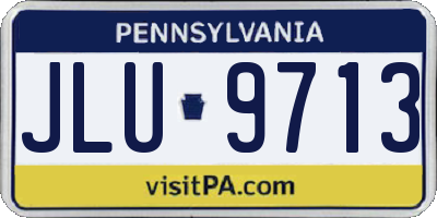 PA license plate JLU9713