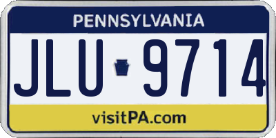 PA license plate JLU9714