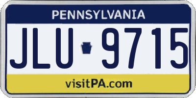 PA license plate JLU9715