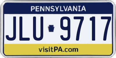 PA license plate JLU9717
