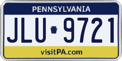 PA license plate JLU9721